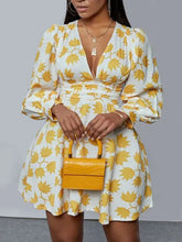 Image & Stylez LLC-Neck Mini Floral DressLovely V-Neck Mini Floral DressWear To Dinner Or Clubbing Of Your Likes, Lovely Floral DressClothing Accessories
